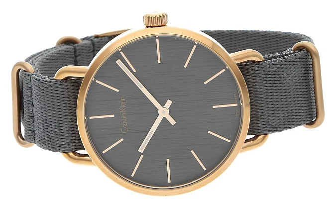 CALVIN KLEIN Lady Even Big NATO Strap Rose Gold PVD K7B216P3