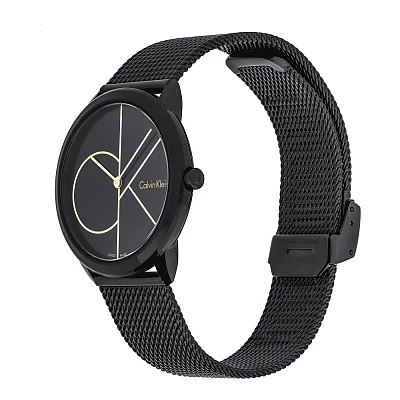 CALVIN KLEIN Minimal Medium Mesh Black PVD K3M224X1