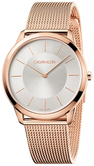 CALVIN KLEIN Minimal Medium Mesh Rose Gold PVD K3M22626