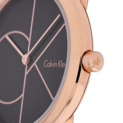 CALVIN KLEIN Minimal Medium Mesh Rose Gold PVD K3M22621