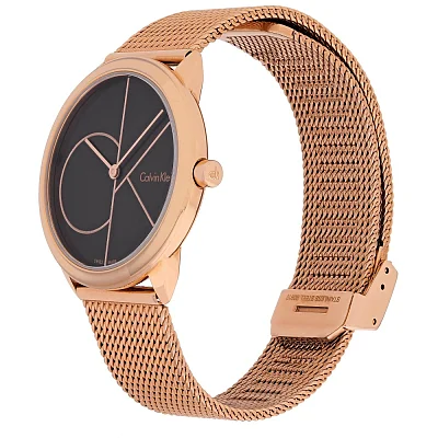 CALVIN KLEIN Minimal Medium Mesh Rose Gold PVD K3M22621