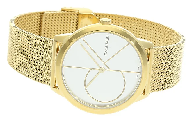 CALVIN KLEIN Minimal Medium Mesh Yellow Gold PVD K3M22526