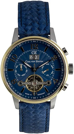 Carl von Zeyten Buhl II Automatic Open-Heart Big Date Calendar Sapphire CVZ0074GBLS