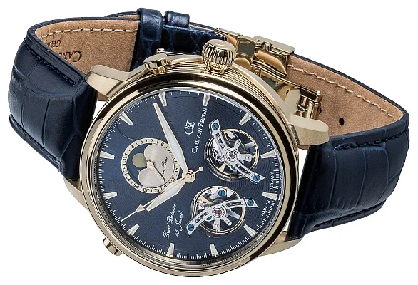 Carl von Zeyten Durbach Dual Balance Moonphase Automatic Open-Heart Sapphire CVZ0060GBLS