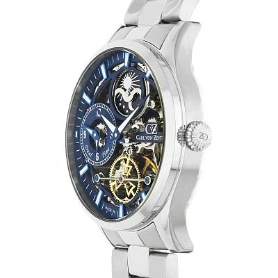 Carl von Zeyten Freiburg Automatic Day-Night GMT Skeleton Sapphire CVZ0063BLMS