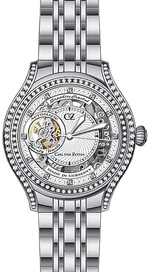 Carl von Zeyten Hornberg Lady Automatic Skeleton Sapphire CVZ0069WHMB