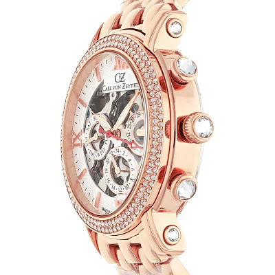 Carl von Zeyten Kniebis Lady Automatic Skeleton Rose Gold PVD Sapphire CVZ0062RWMS