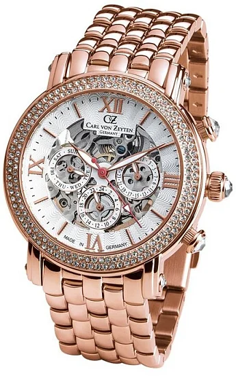 Carl von Zeyten Kniebis Lady Automatic Skeleton Rose Gold PVD Sapphire CVZ0062RWMS