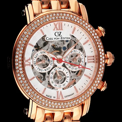 Carl von Zeyten Kniebis Lady Automatic Skeleton Rose Gold PVD Sapphire CVZ0062RWMS
