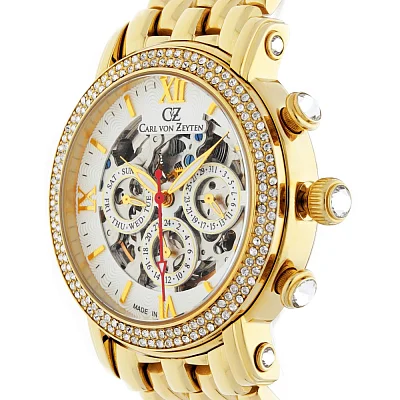 Carl von Zeyten Kniebis Lady Automatic Skeleton Yellow Gold PVD CVZ0062GWMS