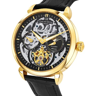 Carl von Zeyten Neukirch Automatic Moonphase GMT Skeleton Sapphire CVZ0005GBKS