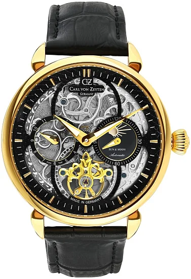Carl von Zeyten Neukirch Automatic Moonphase GMT Skeleton Sapphire CVZ0005GBKS