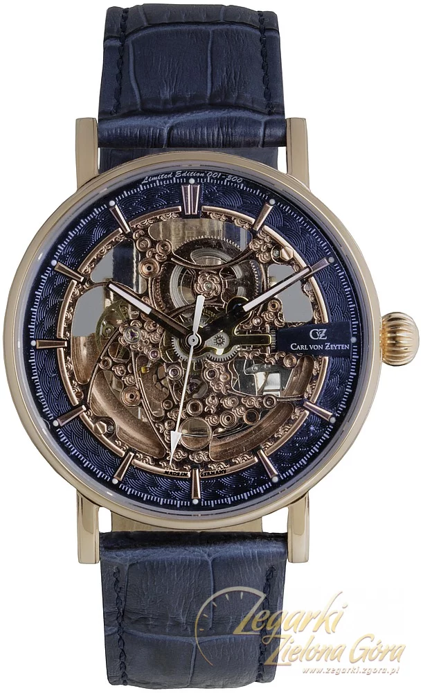 Carl Von Zeyten Lahr Orologio Uomo Automatico Scheletrato, Cassa 45mm Acciaio, Cinturino Marrone, Vetro Zaffiro