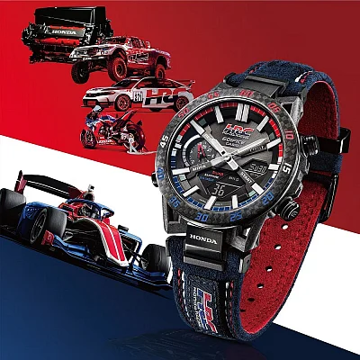 Casio Edifice Analog-Digital Carbon Smartphone Link Bluetooth Honda Racing Limited Edition ECB-2000HR-1AER