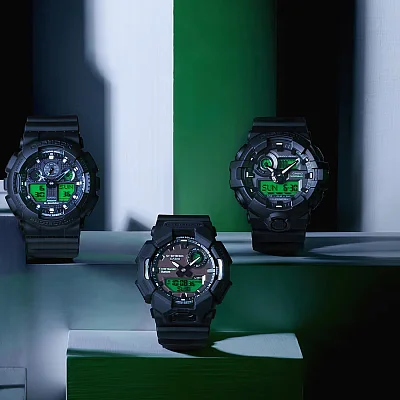 Casio G-Shock Analog-Digital Black and Electro Green Special Edition GA-700BEG-1AER