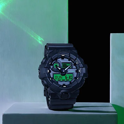 Casio G-Shock Analog-Digital Black and Electro Green Special Edition GA-700BEG-1AER