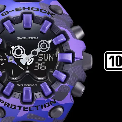 Casio G-Shock Analog-Digital Bold Violet-Blue Camo GA-V01CMG-6AER