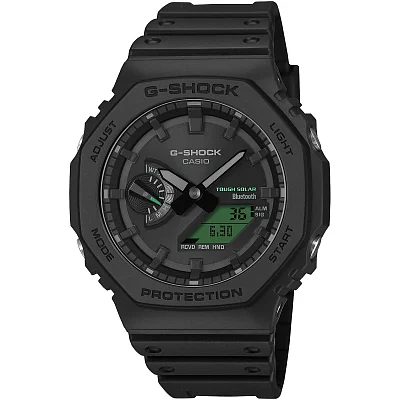 Casio G-Shock Analog-Digital Carbon Core Bluetooth Solar Black and Electro Green Edition GA-B2100BEG-1AER