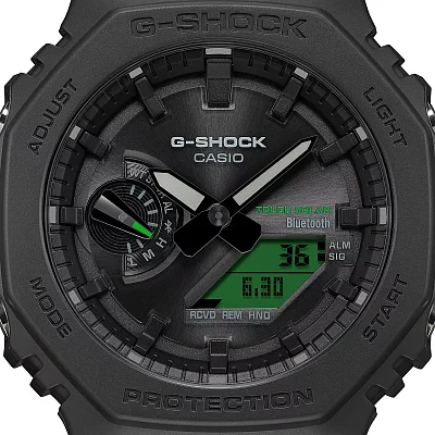 Casio G-Shock Analog-Digital Carbon Core Bluetooth Solar Black and Electro Green Edition GA-B2100BEG-1AER