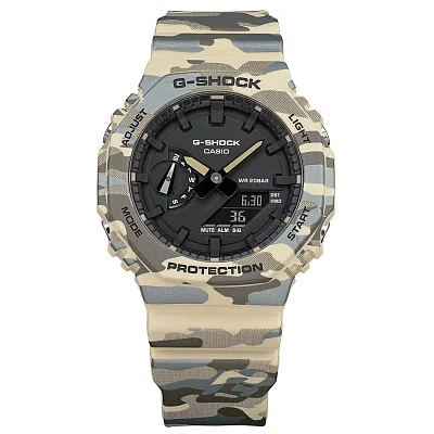 Casio G-Shock Analog-Digital Carbon Core Guard Desert Sand Camouflage GA-2100CM-5AER