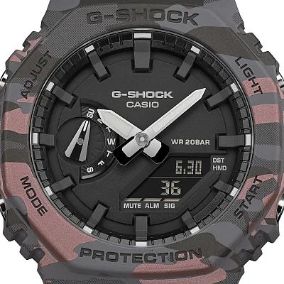 Casio G-Shock Analog-Digital Carbon Core Guard Green Camouflage GA-2100CM-8AER