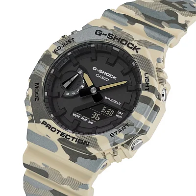 Casio G-Shock Analog-Digital Carbon Core Guard Desert Sand Camouflage GA-2100CM-5AER