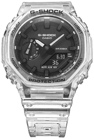 Casio G-Shock Analog-Digital Carbon Core Guard Semi-Transparent Skeleton GA-2100SKE-7AER