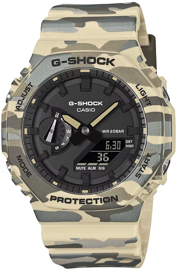 Casio G-Shock Analog-Digital Carbon Core Guard Desert Sand Camouflage GA-2100CM-5AER