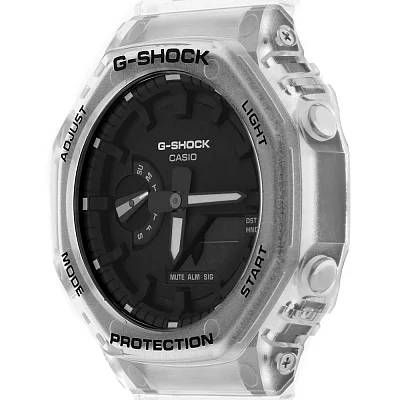 Casio G-Shock Analog-Digital Carbon Core Guard Semi-Transparent Skeleton GA-2100SKE-7AER
