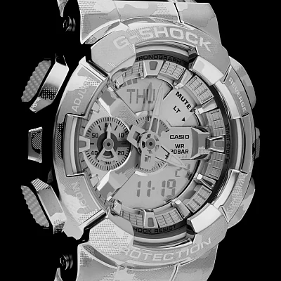 Casio G-Shock Analog-Digital Steel Metal-Covered Skeleton Camouflage GM-110SCM-1AER