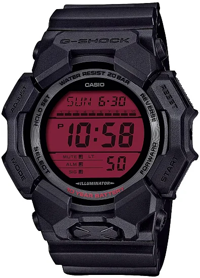 Casio G-Shock Digital Black and Bold Red GD-010BBR-1ER