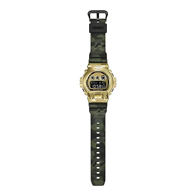 Casio G-Shock Digital 6900 in Steel Metal-Covered Yellow Gold Bold Camo GM-6900CMG-3ER