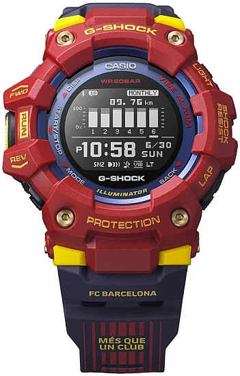 Casio G-Shock Digital Bluetooth Smartphone Link Steptracker Barcelona Special Edition GBD-100BAR-4ER
