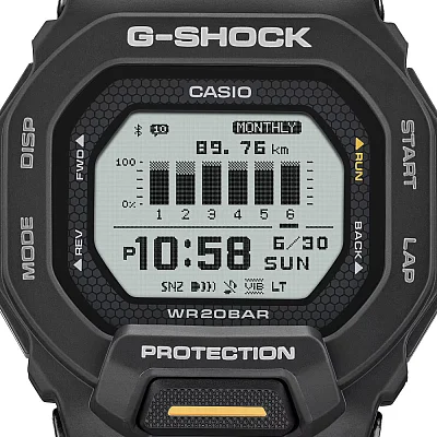 Casio G-Shock Digital Bluetooth Smartphone Link Steptracker Black GBD-200-1A1ER