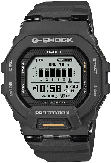 Casio G-Shock Digital Bluetooth Smartphone Link Steptracker Black GBD-200-1A1ER