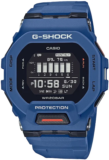 Casio G-Shock Digital Bluetooth Smartphone Link Steptracker Blue GBD-200-2ER