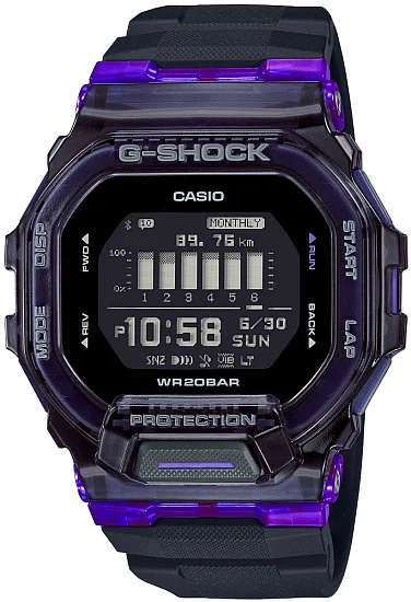 Casio G-Shock Digital Bluetooth Smartphone Link Steptracker Purple GBD-200SM-1A6ER