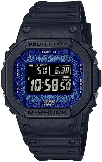 Casio G-Shock Digital Solar Bluetooth Smartphone Link Blue Paisley Special Edition GW-B5600BP-1ER