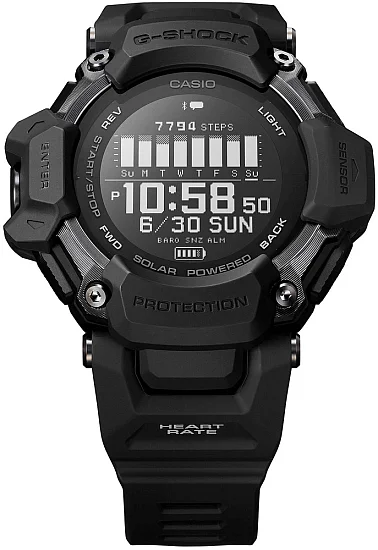 Casio G-Shock Fitness Watch Digital HR GPS Bluetooth Steptracker Black GBD-H2000-1BER