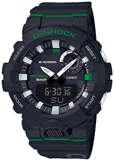 Casio G-Shock G-Squad Analog-Digital Bluetooth Steptracker Dagger Black-Green Special Edition GBA-800DG-1AER