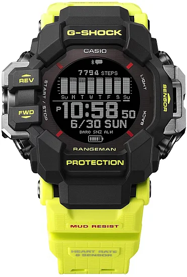 Casio G-Shock Professional Rangeman Digital GPS HR Bluetooth Steptracker Solar GPR-H1000RY-1A9ER
