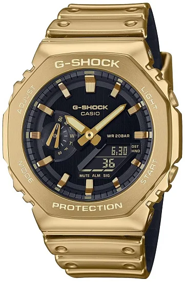 Casio G-Shock Steel Analog-Digital Metal-Covered Silicone Strap GM-2100YMG-9AER