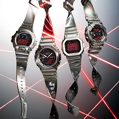 Casio G-Shock Steel Analog-Digital Silicone Strap Fine Metallic Series GM-2100YRA-8AER