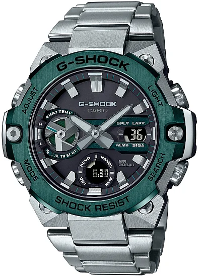 Casio G-Shock Steel Bluetooth Solar Slim Green GST-B400CD-1A3ER