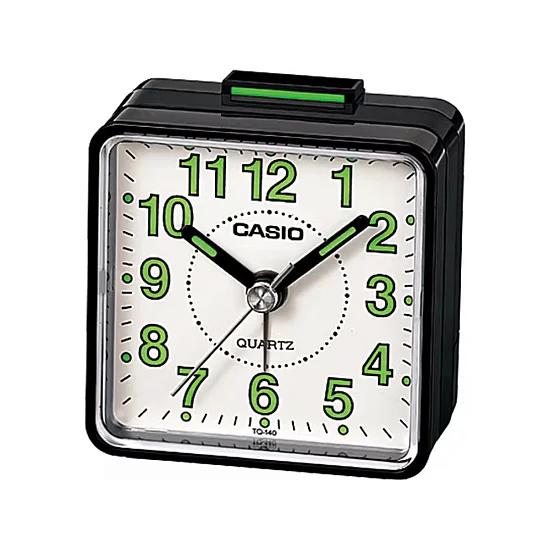 Casio Zegar Biurkowy Analogowy Prostokątny Czarny Podświetlany z Alarmem TQ-140-1BEF