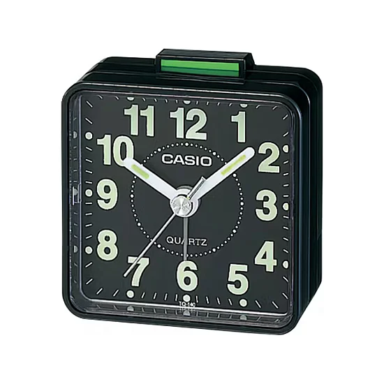 Casio Zegar Biurkowy Analogowy Prostokątny Czarny Podświetlany z Alarmem TQ-140-1EF