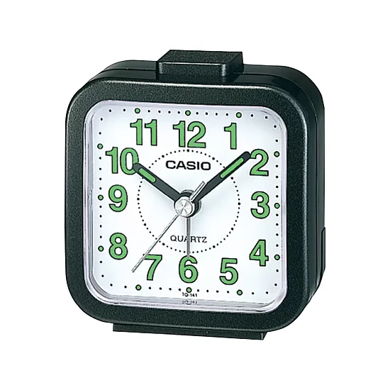 Casio Zegar Biurkowy Analogowy Prostokątny Czarny Podświetlany z Alarmem TQ-141-1EF