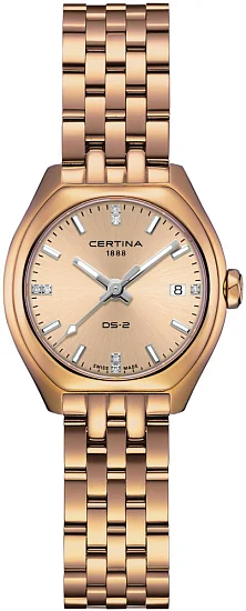 Certina DS-2 Lady Mini Quartz Diamonds Rose Gold PVD C0492103302600