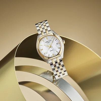 Certina DS-2 Lady Mini Quartz Diamonds Yellow Gold Bicolor PVD C049.210.22.116.00