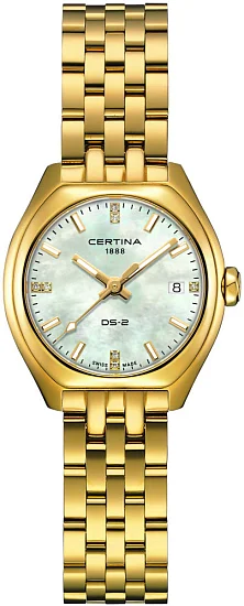 Certina DS-2 Lady Mini Quartz Diamonds Yellow Gold PVD C0492103311600